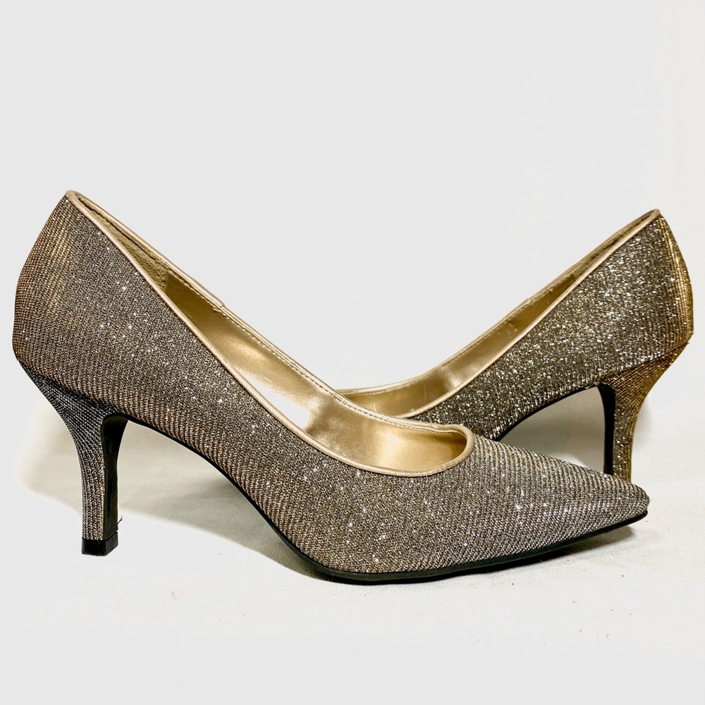 FIONI NIGHT Gold and Silver Sparkle Heels